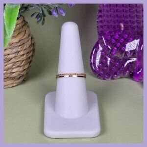 Golden Twisted & Smooth Stacking Rings Set Size 8 (NWOT)